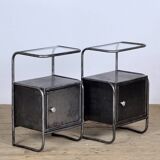 2 iron bedside tables, 1950s