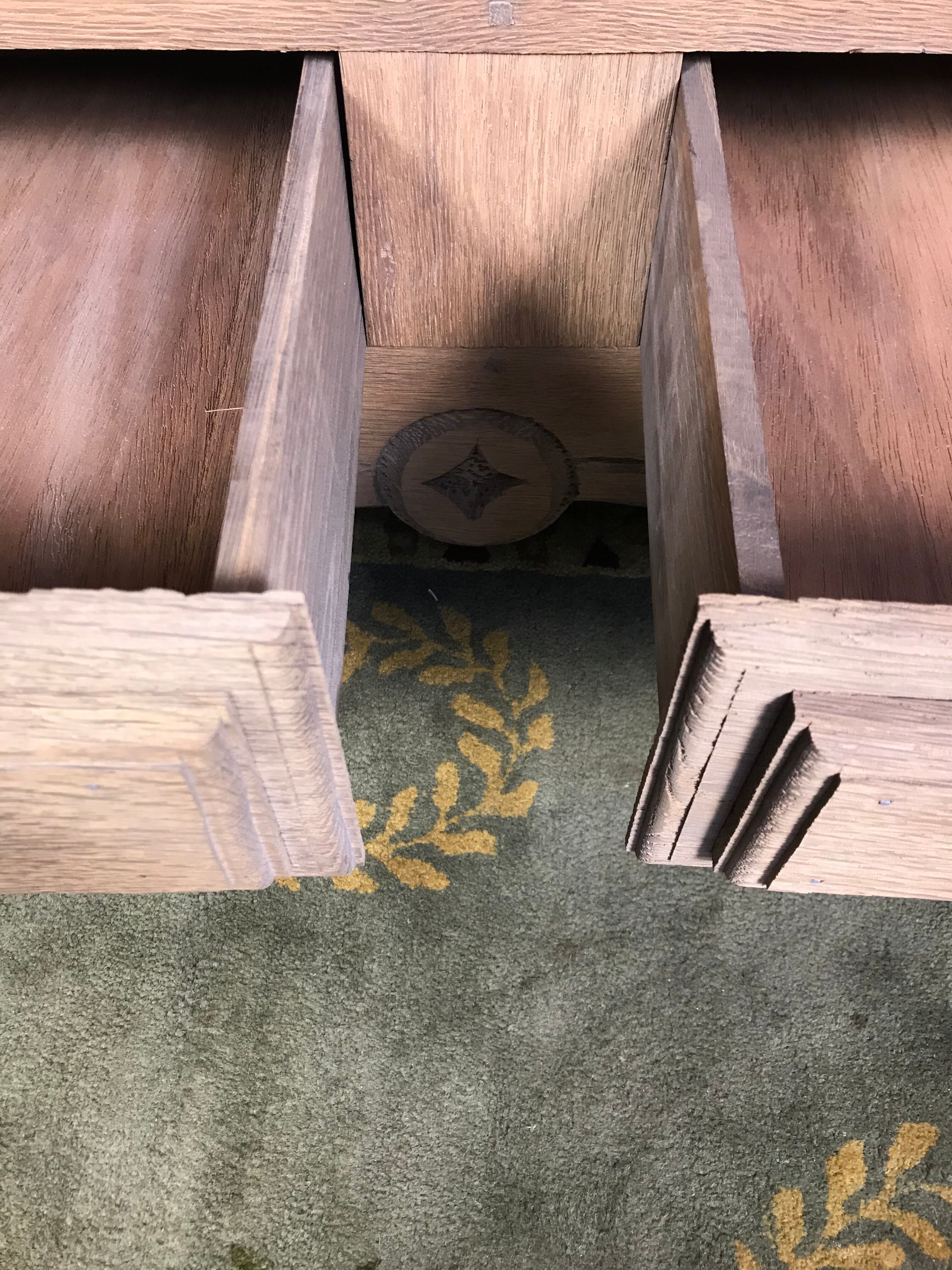 Rustic bass buffet in solid oak erased