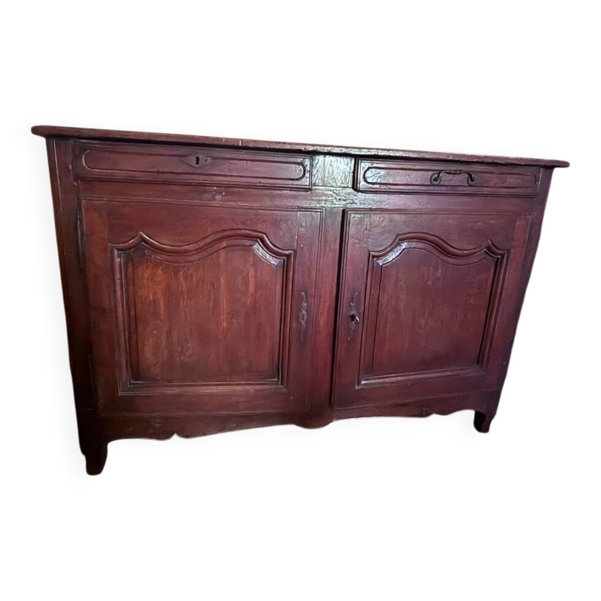 Old Breton oak sideboard – 2 doors, 2 drawers