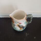 Wasmuel style slip pitcher heron decoration