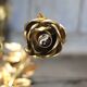 Pair of bronze and gold metal floral wall sconces, flower wall lamp.