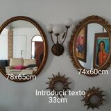 Miroir sculpté en bois et feuille d'or polychrome