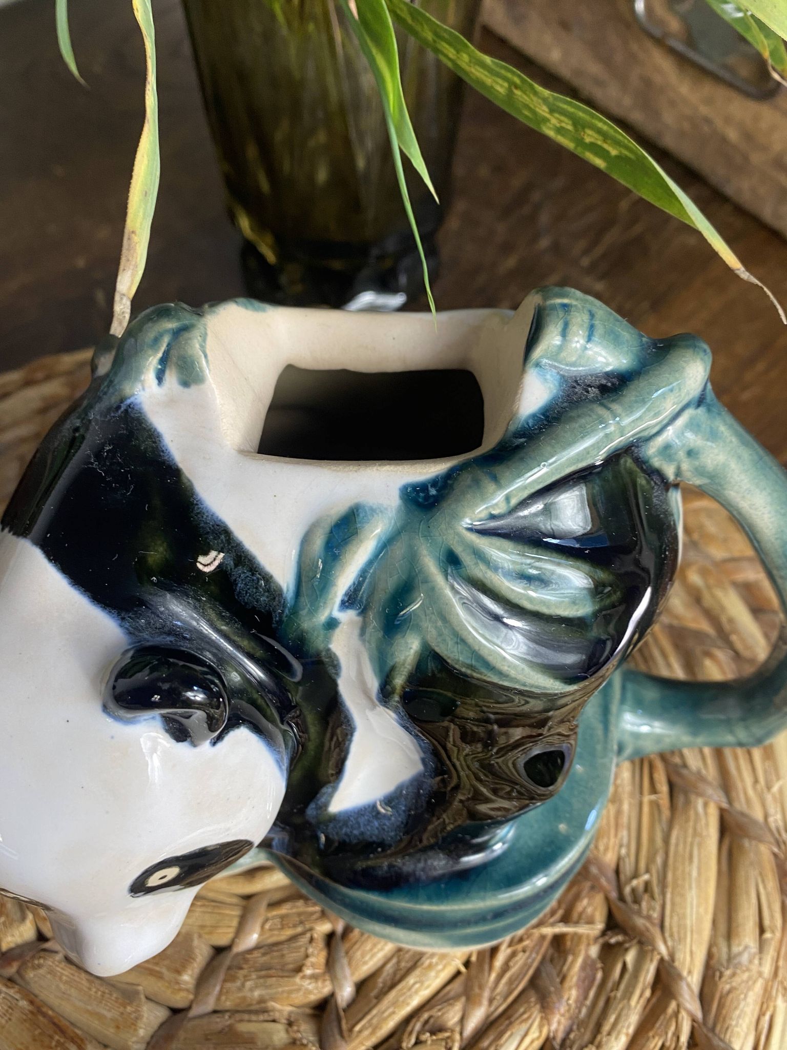 Théière panda et anse bambou en céramique