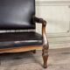 Napoleon III style bench in carved walnut, synthetic leather circa 1880