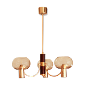 Lustre suspension 1970 globe smoked glass or Italian design vintage seventies sciolari