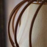 Vintage rattan and paper pendant light