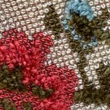 Antique Louis XV style shepherdess armchair in floral flocked fabric