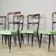 Set of 4 beech wood chairs from the 1950s