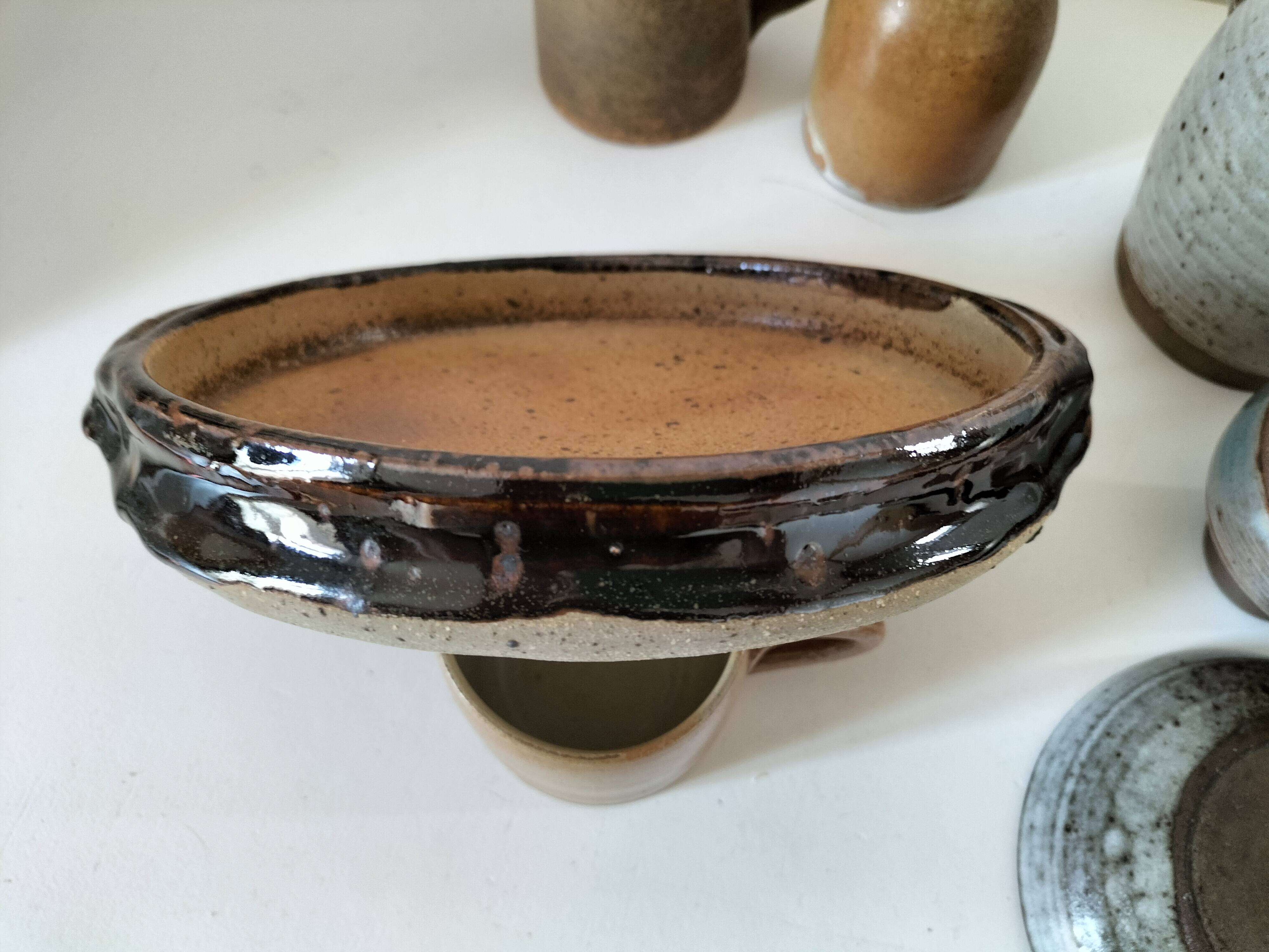 Stoneware service Puisaye – breakfast set - 7 pieces