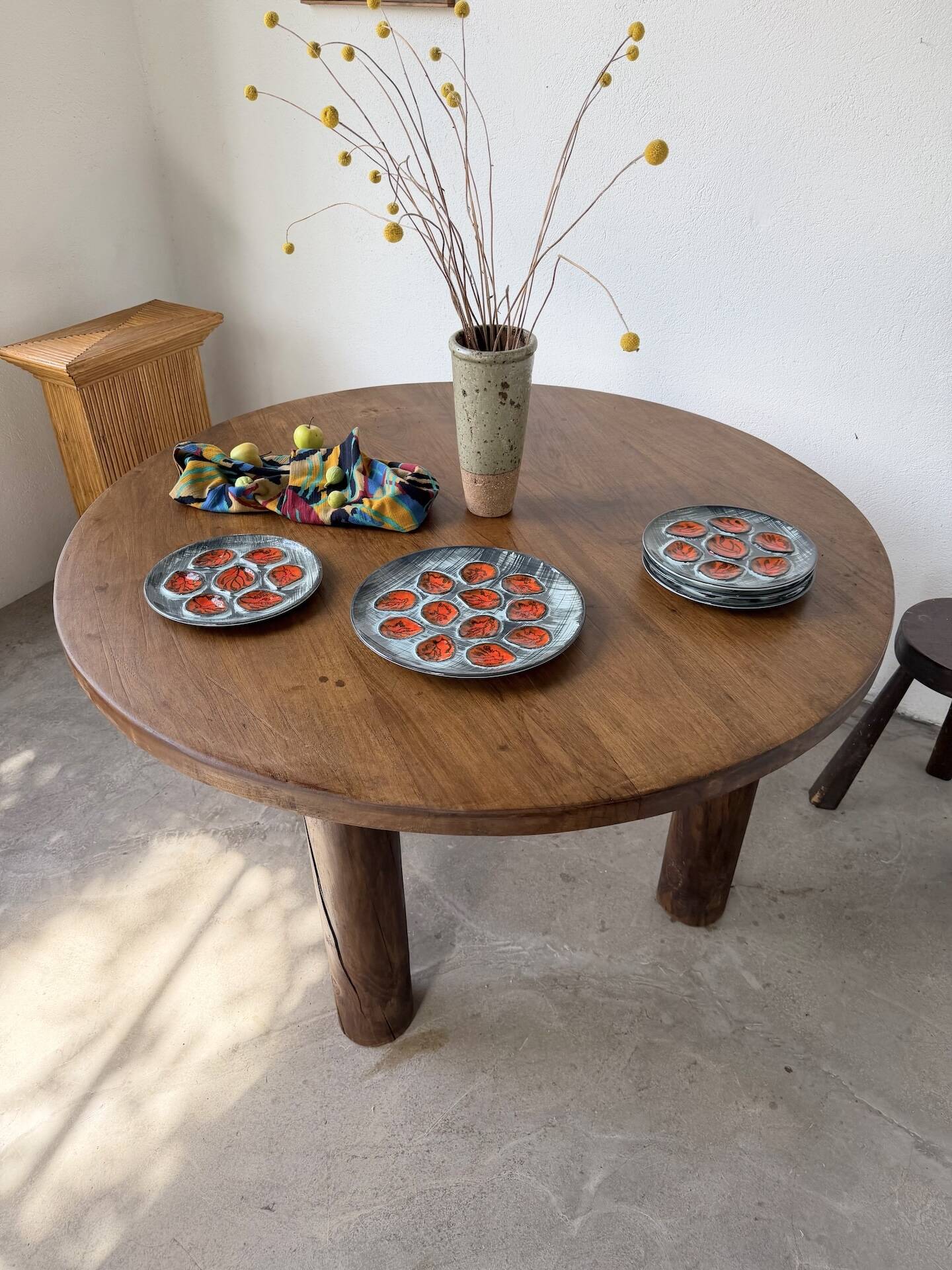 Round table 1950s constructivist walnut