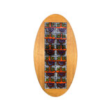 Oval coffee table in oak and ceramic by Guillerme & Chambron for