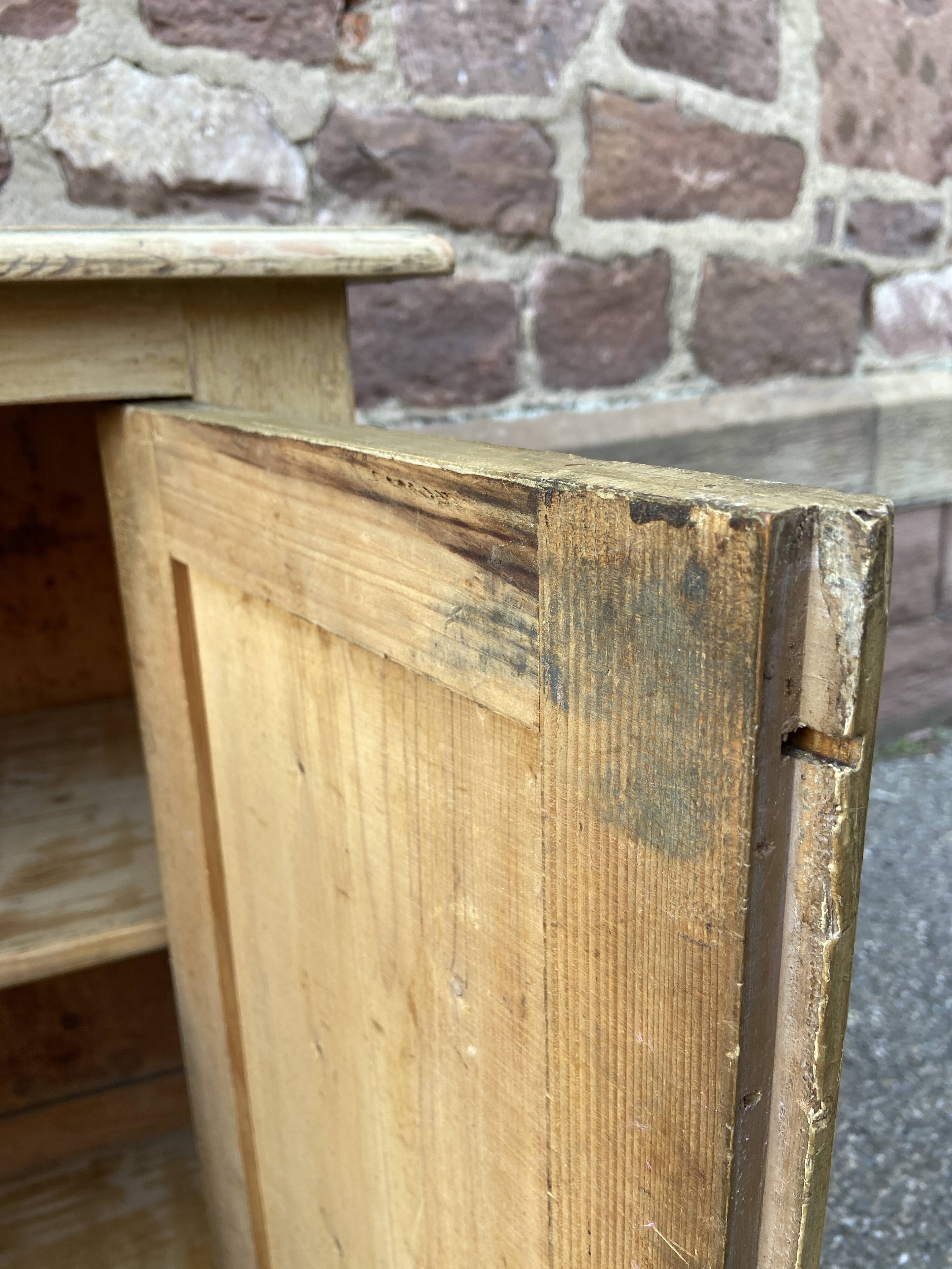 Small rustic alsatian furniture circa 1900 painted fir buffet craft furniture popular art sideboard