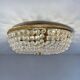 Vintage brass ceiling light/suspension with crystal.