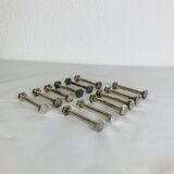 12 art deco silver metal knife holders