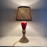 Bronze lamp, 2 M new fabric cable, lampshade