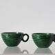 Paire de tasses vertes St Clément vintage