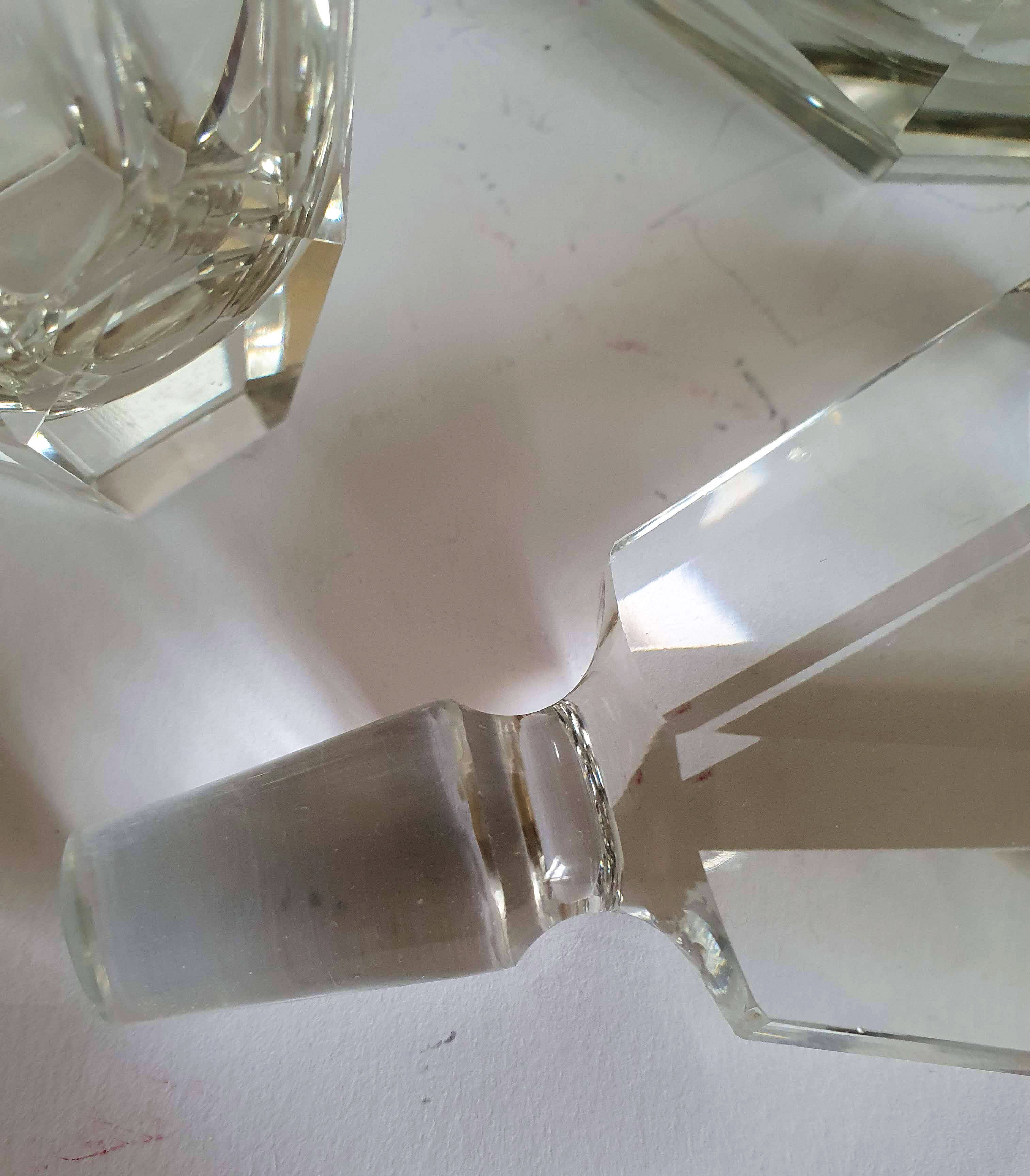 Crystal whisky decanter and 8 glasses