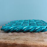 Emerald green braided slip trivet and bottle holder, knife holder