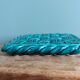 Emerald green braided slip trivet and bottle holder, knife holder