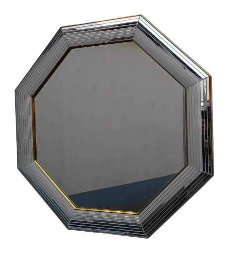 Belgian octagonal mirror "Deknudt Mirror" from the 80s