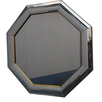 Miroir octogonal Belge "Miroir Deknudt" des années 80
