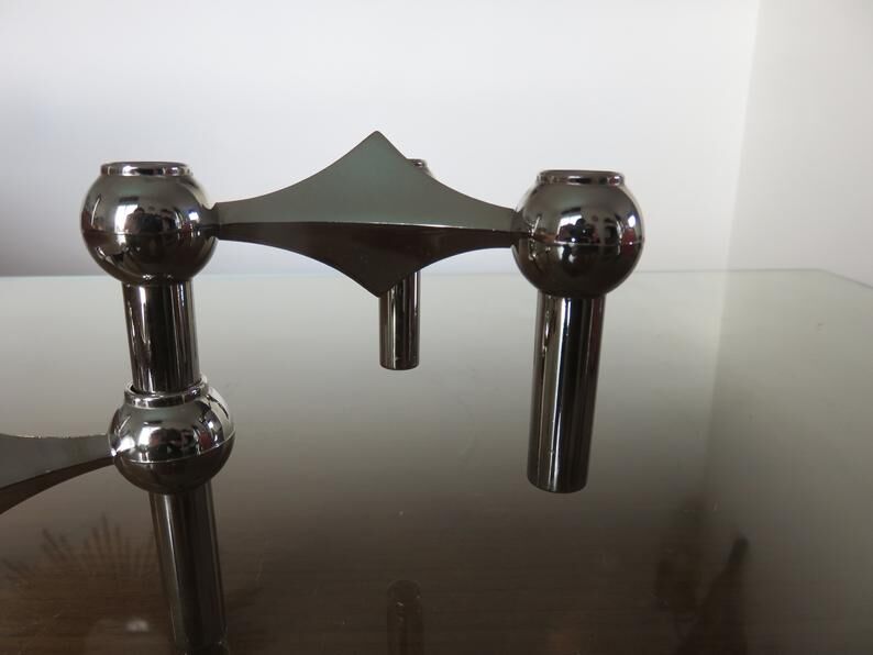 Pair of Scandinavian Nagel candlesticks "model S22" 70s