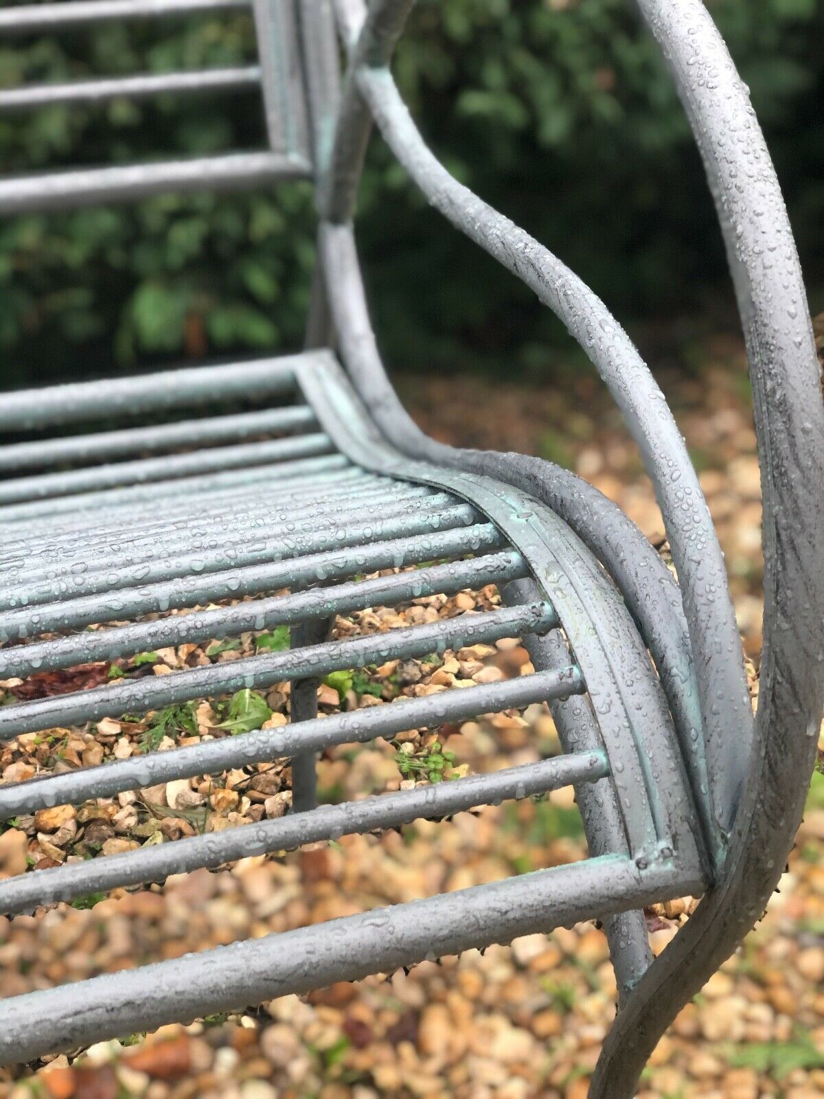 Iron garden bench