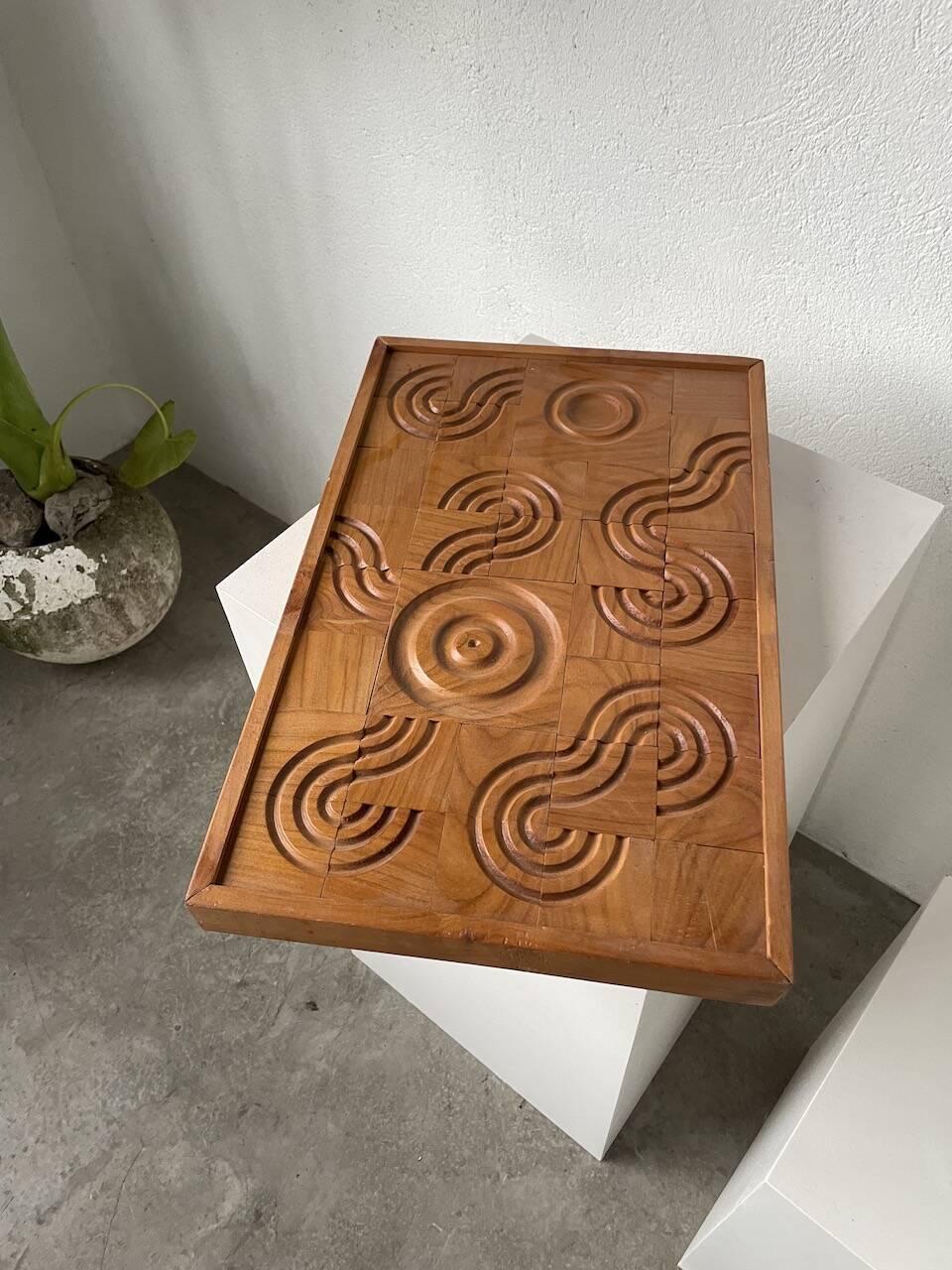 Bas relief cadre bois sculpté