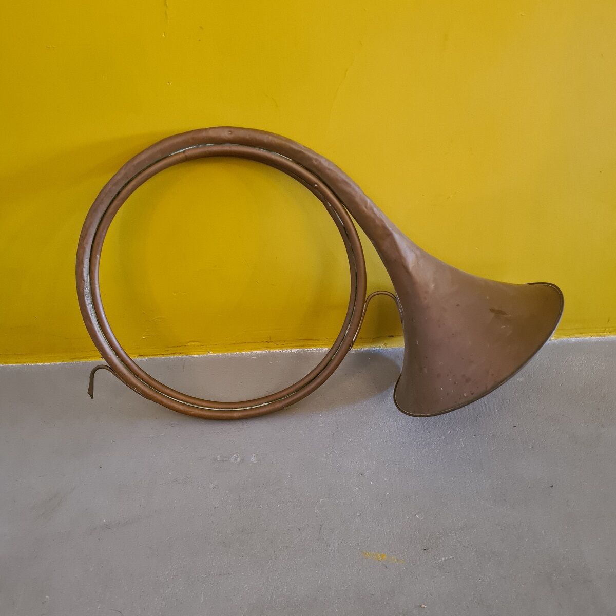 Antique French Copper Hunting Horn, Late 19th Century.