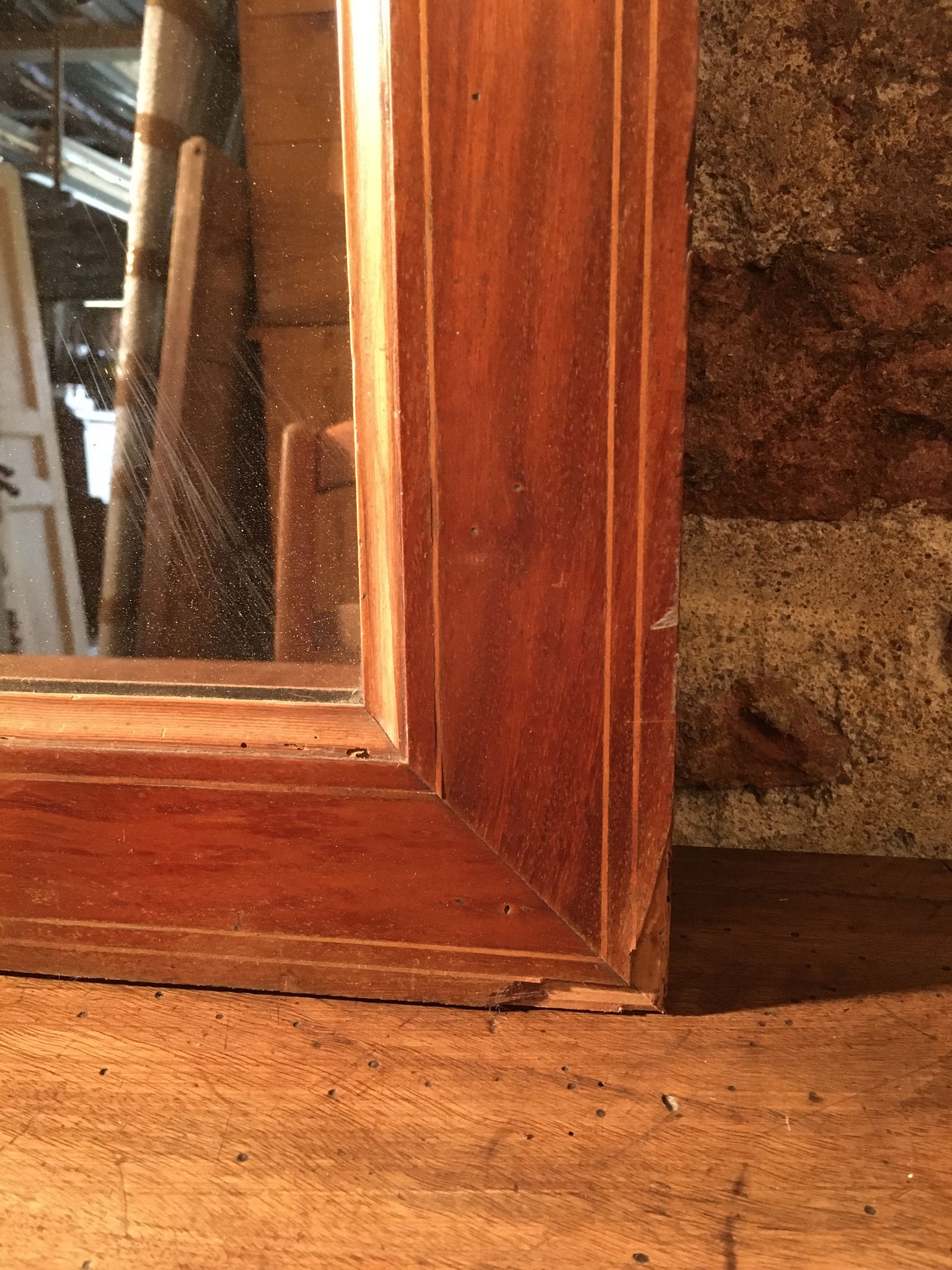 Miroir ancien en merisier 73x55cm
