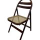 Vintage wooden folding chair with webbing seat 60s minimalist design