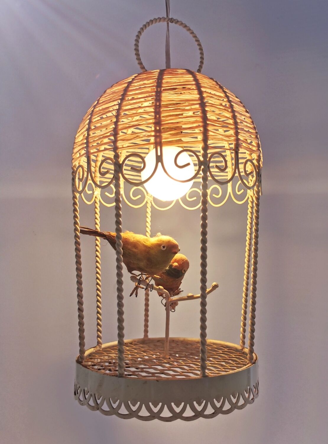 Vintage bird cage lamp 70's