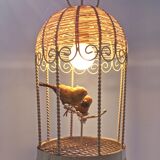 Vintage bird cage lamp 70's