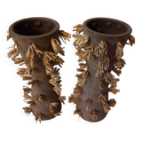 Pair of ethnic style terracotta vases