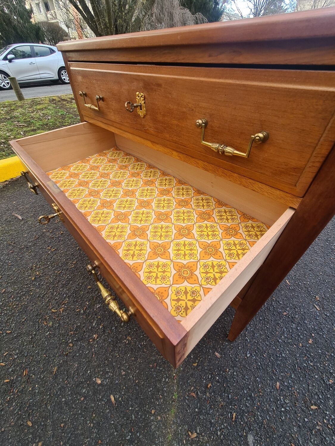 Carpenter's chest of drawers 1950 Louis XVI style