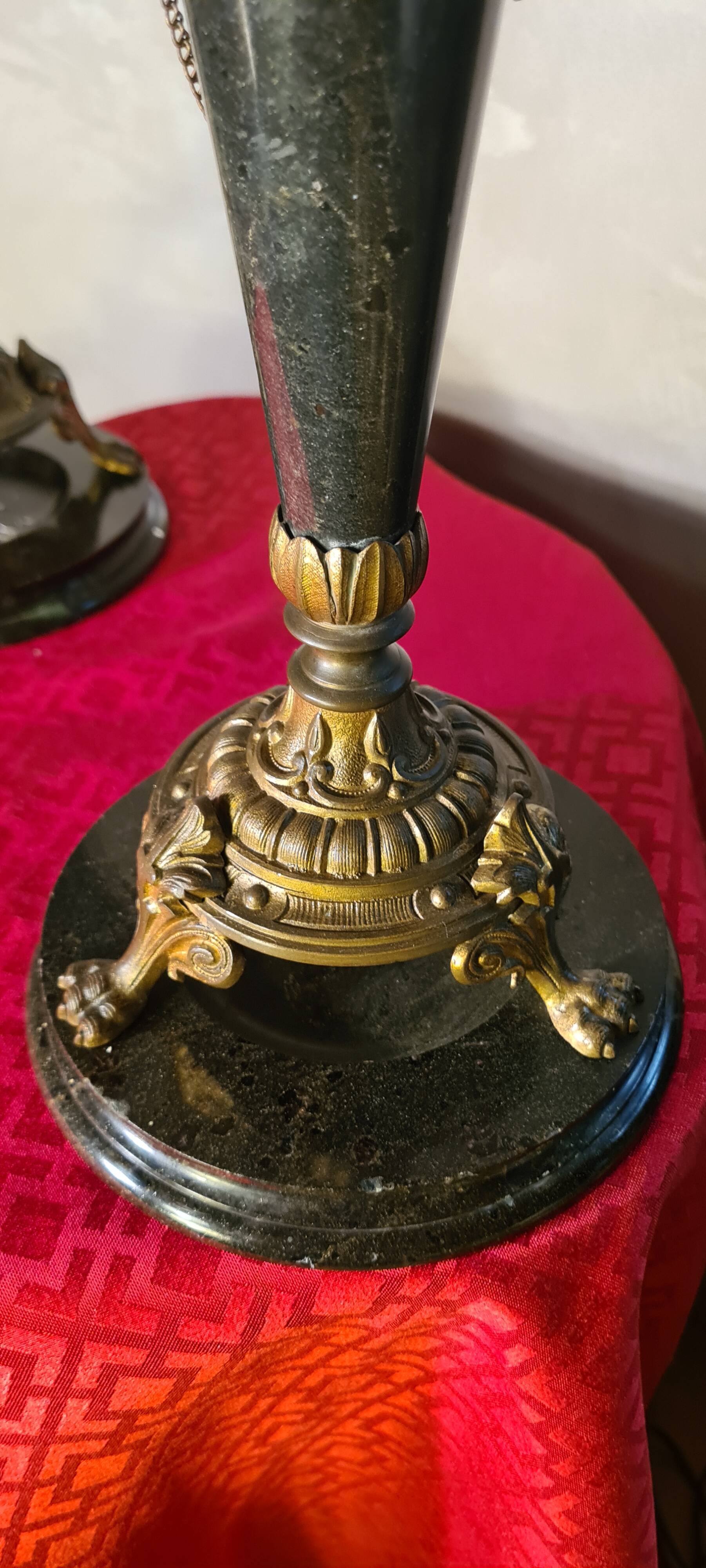 candelabra 19th gilded bronze and marble candlestick 60x32 cm