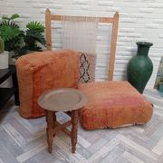 Handmade Berber pouf in wool 60 X 60 X 20 CM