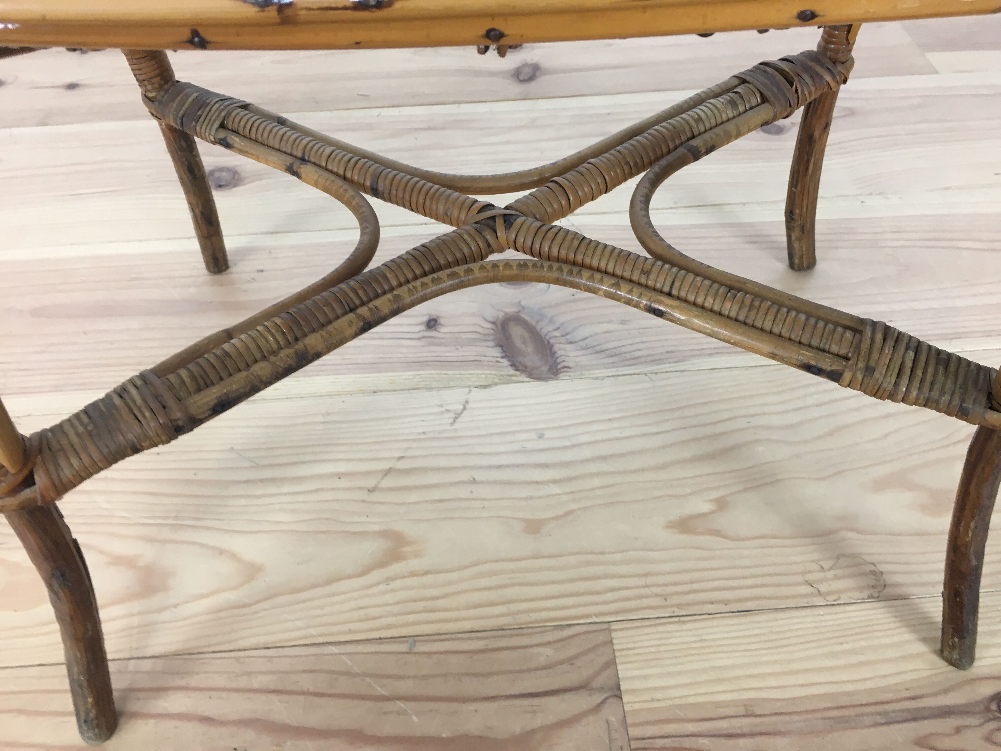 Side table or rattan and canning service