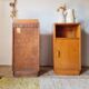 Art Deco pair of bedside tables in light oak by A. Gardner & Son