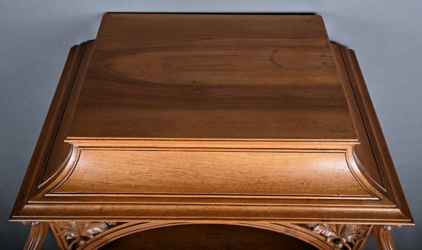 Rare Art Nouveau Light Walnut Display Cabinet – D