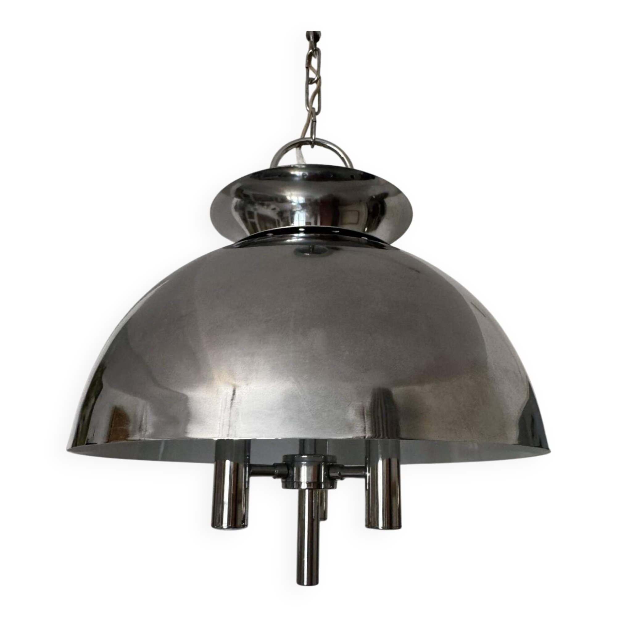 Space Age chrome design chandelier from the 70s