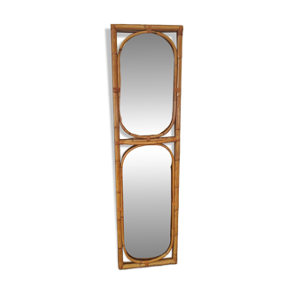 Large rattan mirror from the 70s