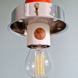 Space Age pendant light in white opaline, Massive, 1970