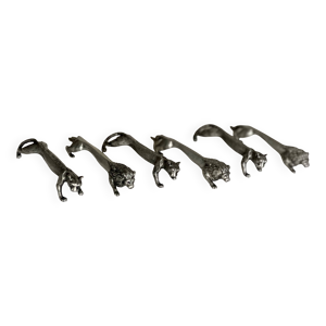 Service de 6 porte-couteaux - lions