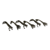 Set of 6 vintage 1970s silver-plated lion-shaped knife rests.