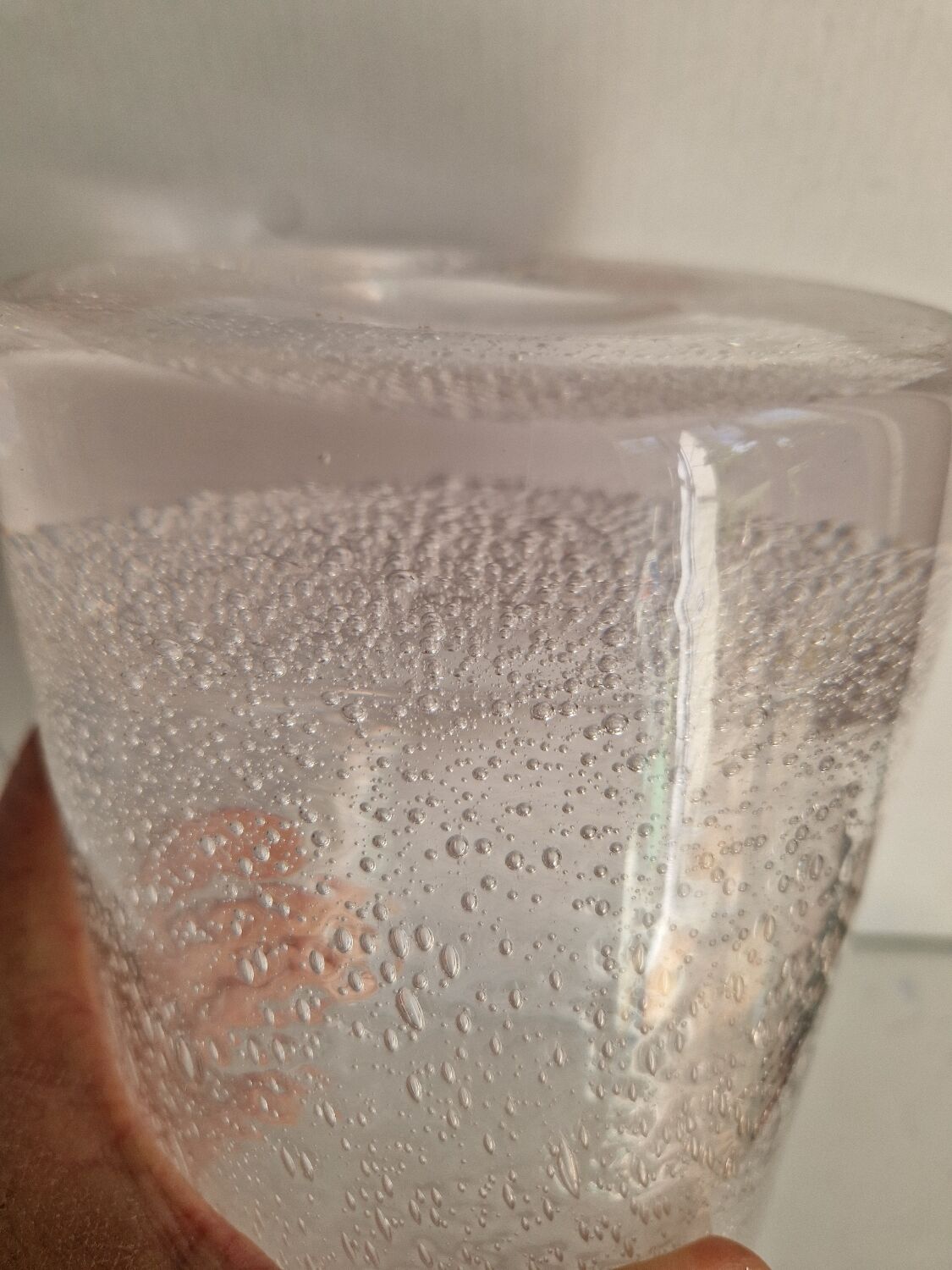 Large bubble glass vase in Biot style