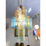 21st Century Multicolored "Squared" Murano Glass Chandelier