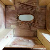 Workshop stool in antique patinated solid wood