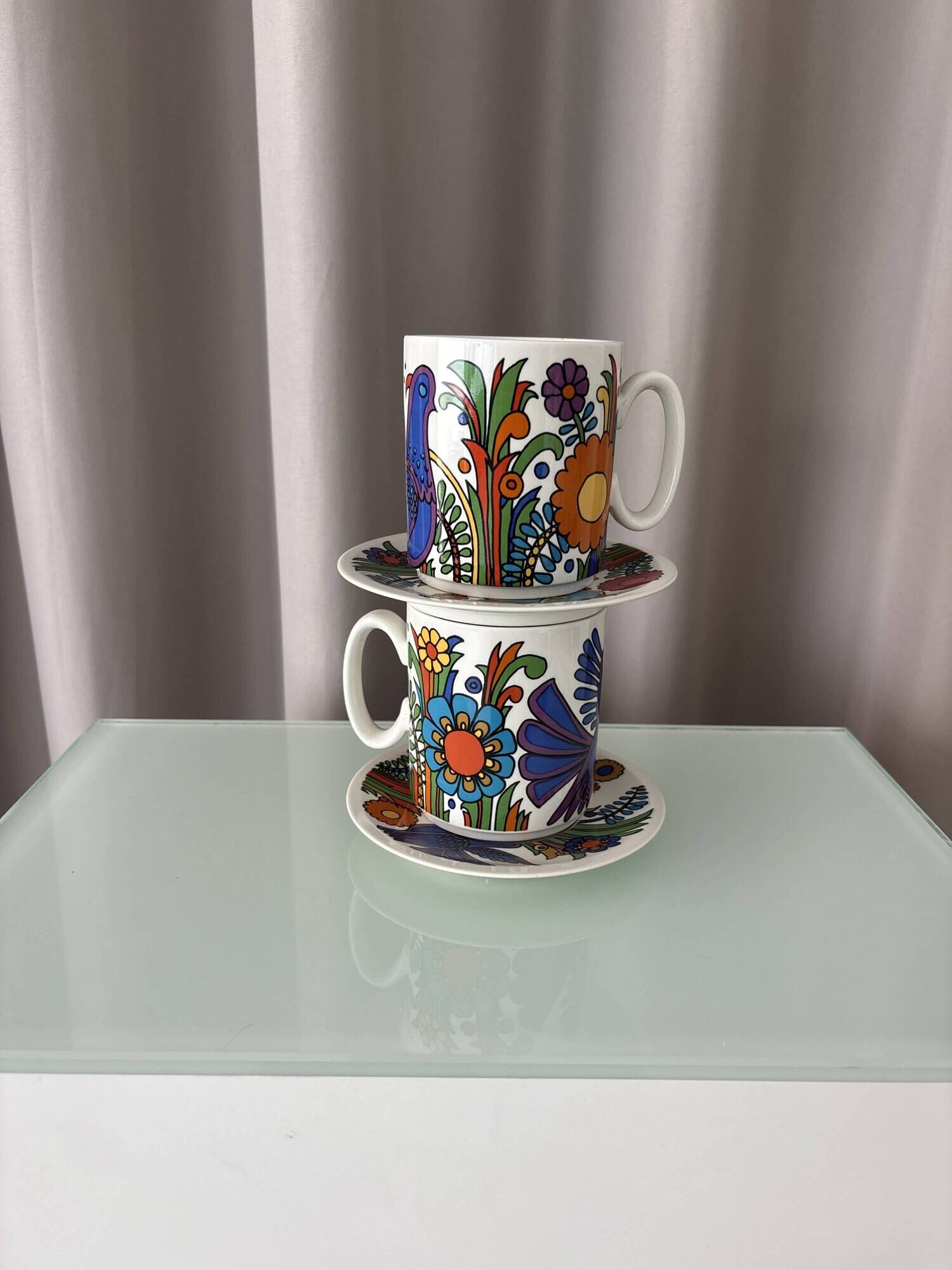 Vintage Villeroy & Boch Acapulco Coffee Cup & Saucer Set | Pair | 1970s