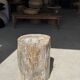 Very large white and grey petrified wood side table H45 D39 - 334